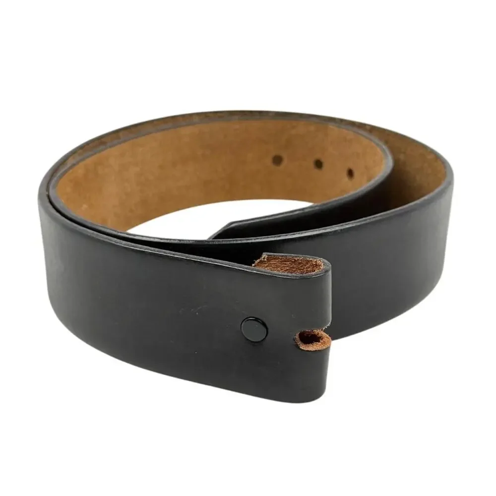 Bechelli Oil-Tanned Cowhide Leather Belt Strap Black Size M 34–36 USA Western